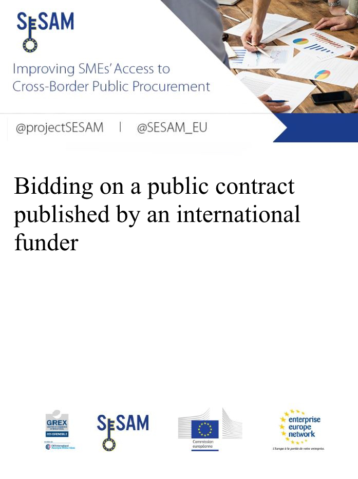 Bidding on a public contract published by an international funder (EN)